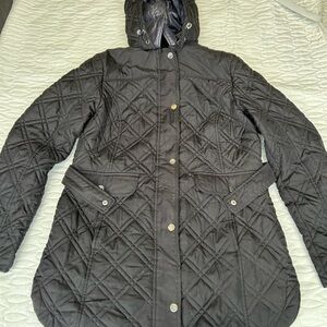 Jones New York Black Quilted Puffer Coat